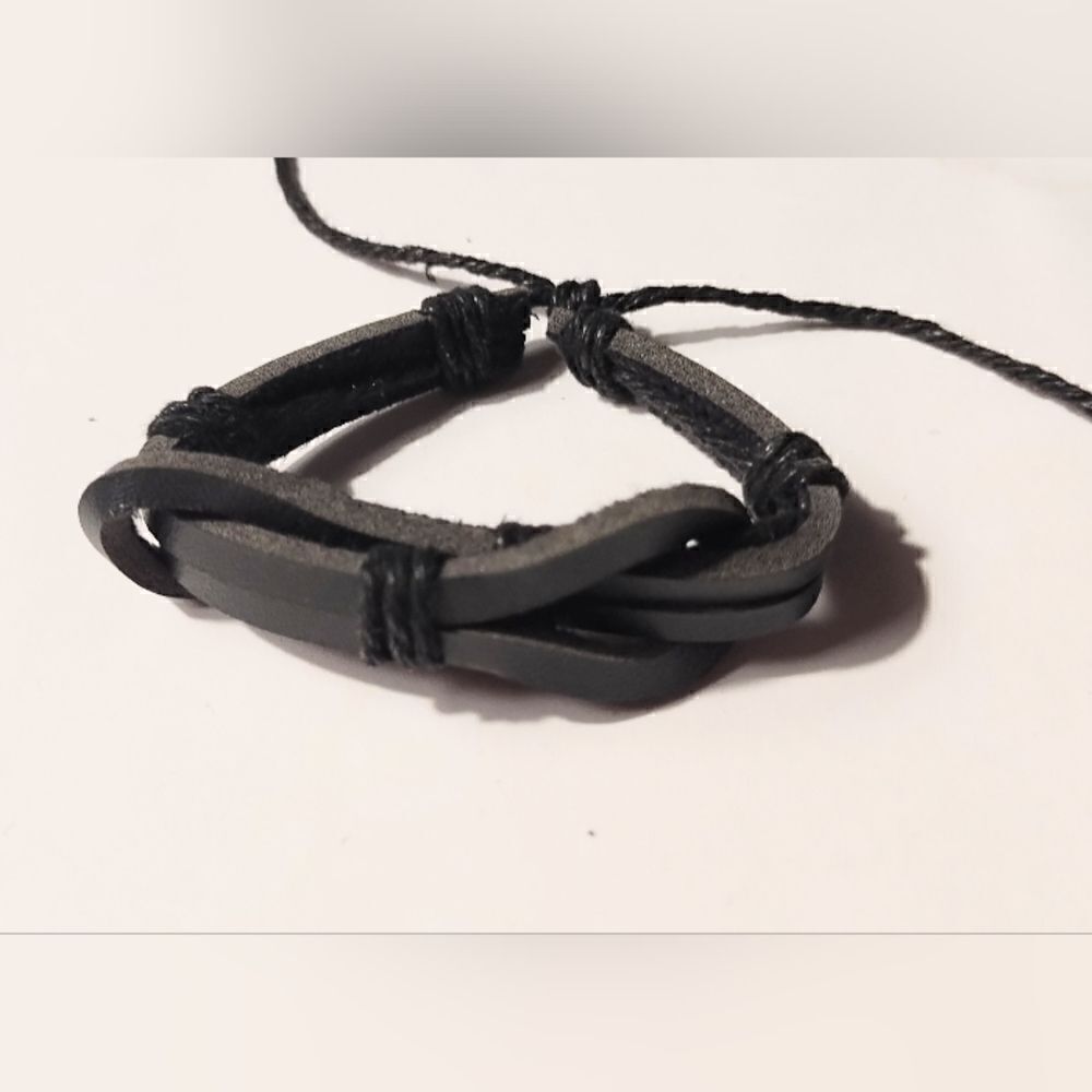Men's bracelet leather layered brown new s16‎